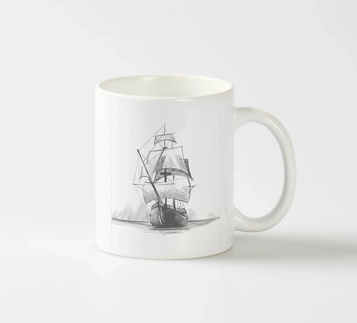 Sailing ship ceramic mug by Urban Art Draw
