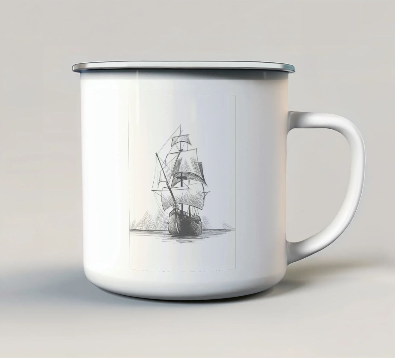 Nave a vela tazza in smalto da Urban Art Draw