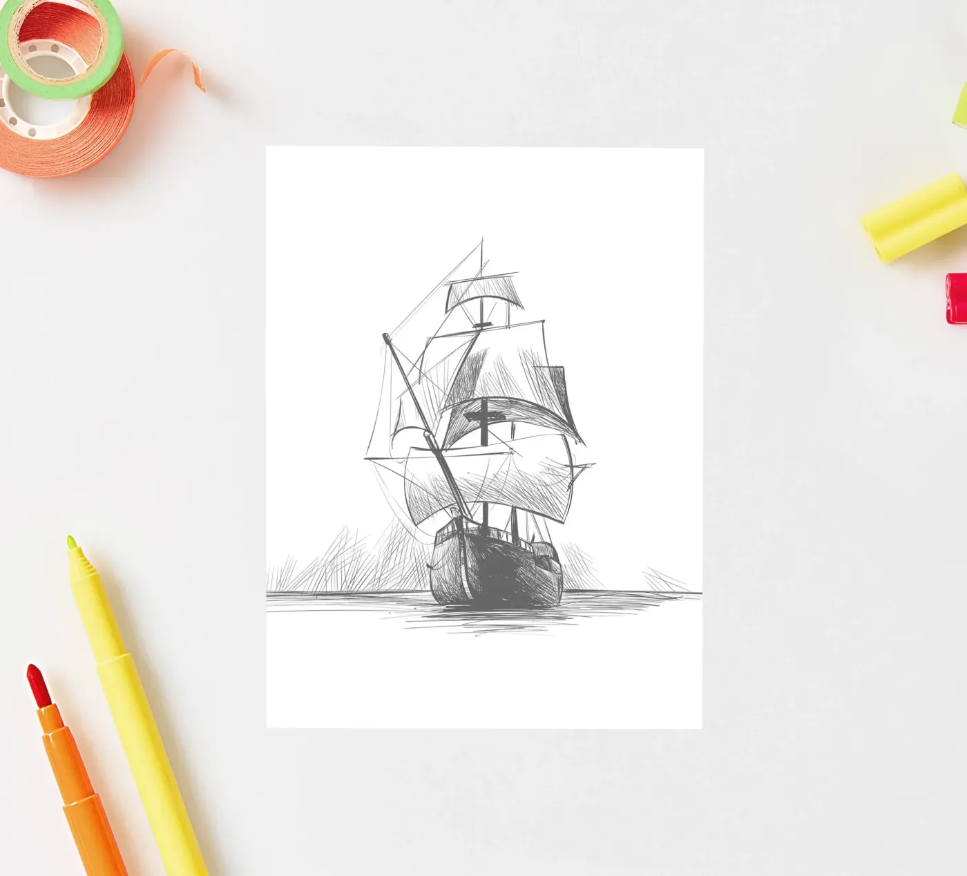 Sailing ship sticker by Urban Art Draw