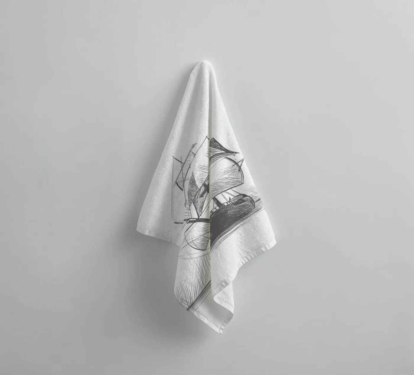 Sailing ship towel by Urban Art Draw