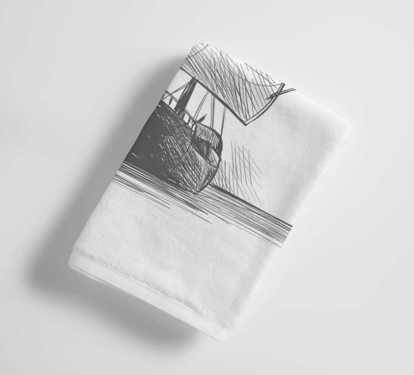 Sailing ship towel by Urban Art Draw