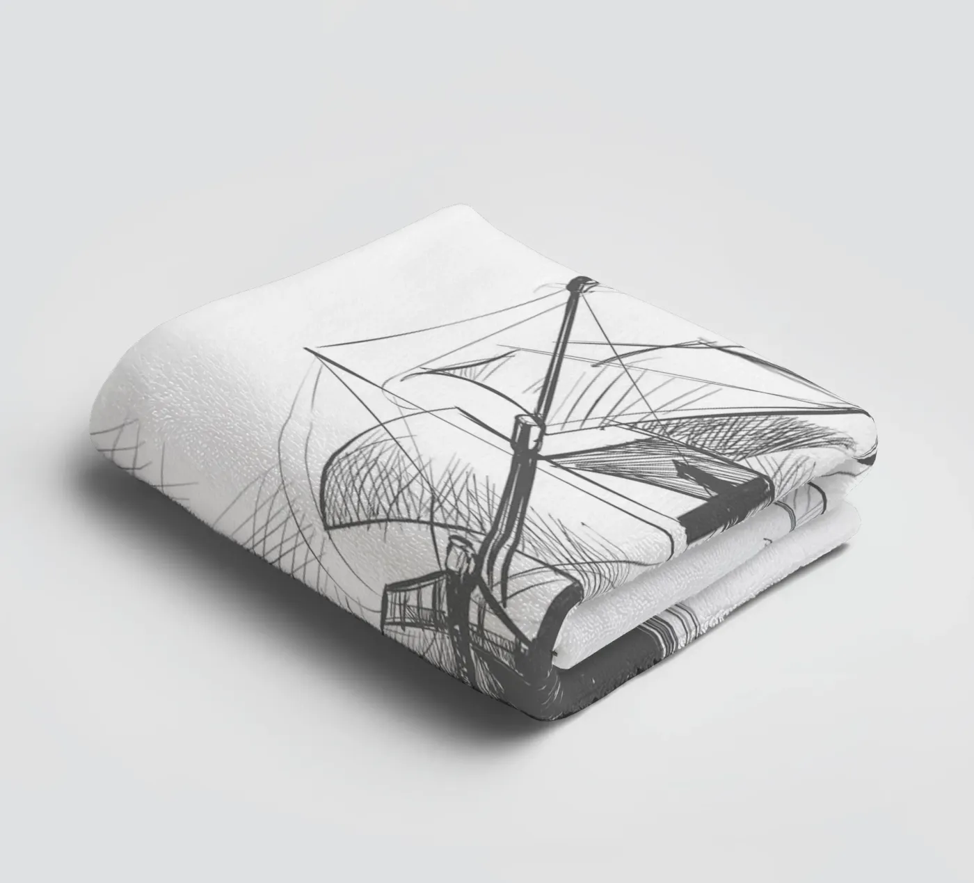 Sailing ship towel by Urban Art Draw