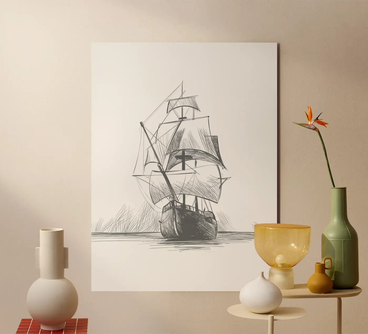 Sailing ship forex plate by Urban Art Draw