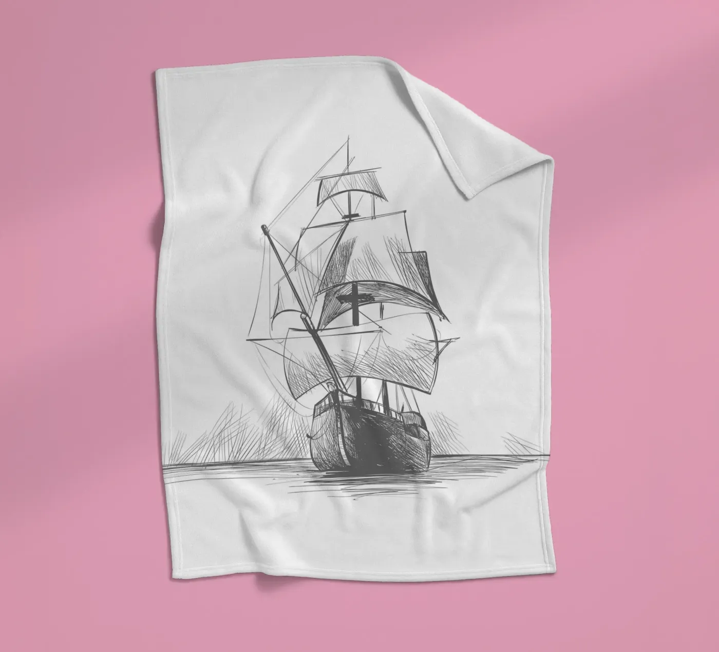 Sailing ship fleecedeken van Urban Art Draw