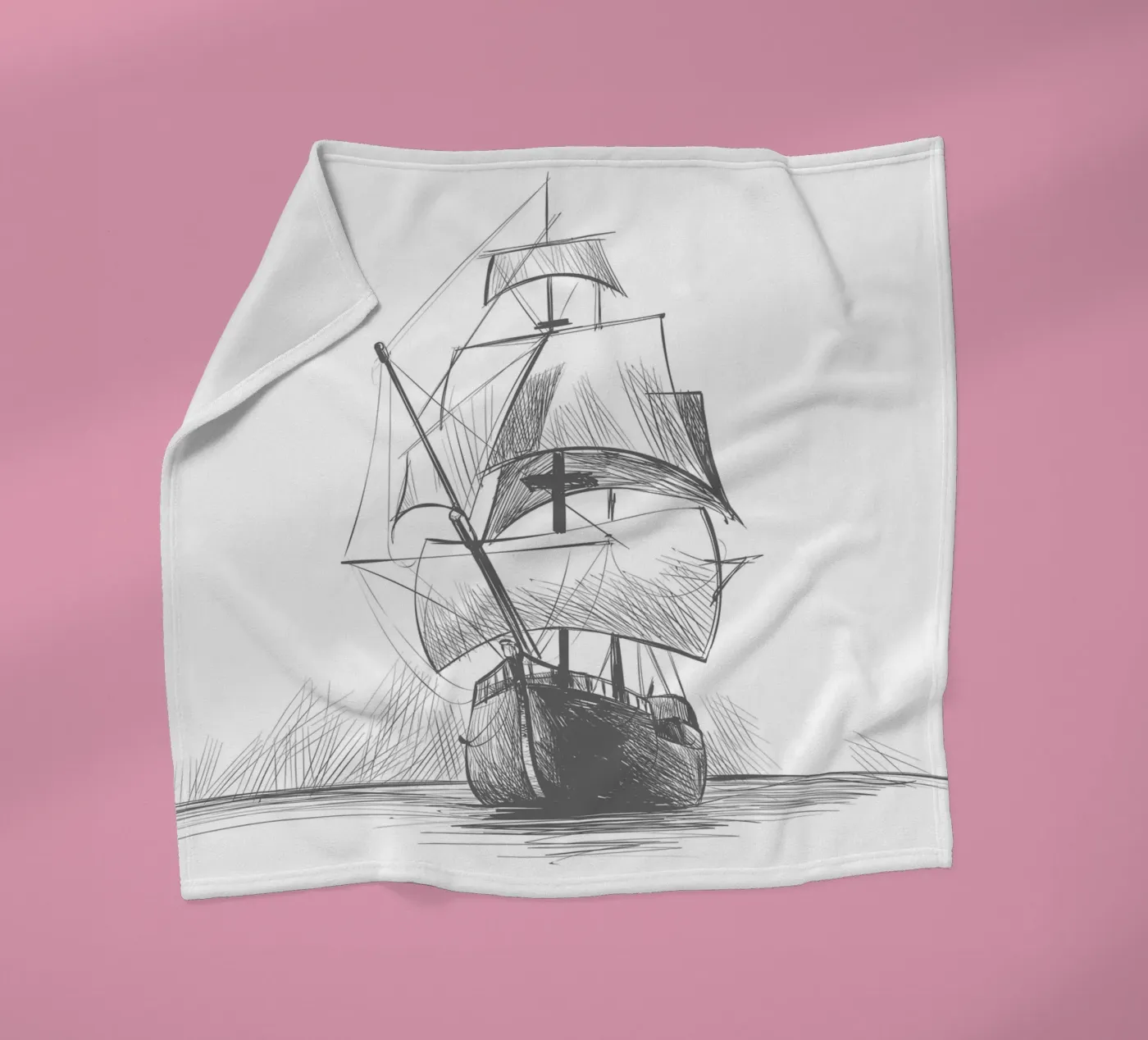 Sailing ship fleecedeken van Urban Art Draw