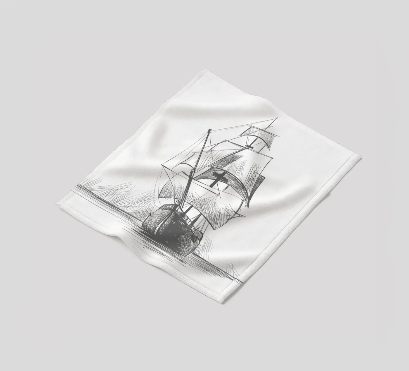 Sailing ship fleecedeken van Urban Art Draw