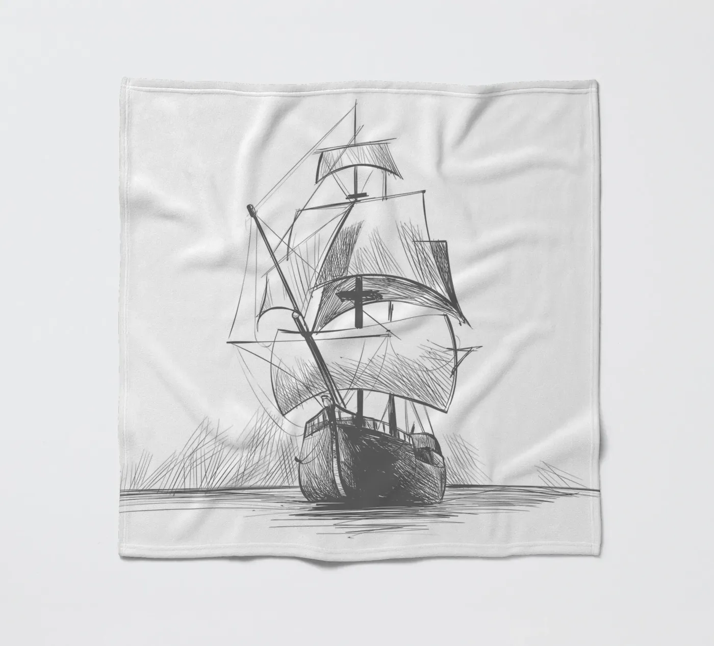 Sailing ship fleecedeken van Urban Art Draw