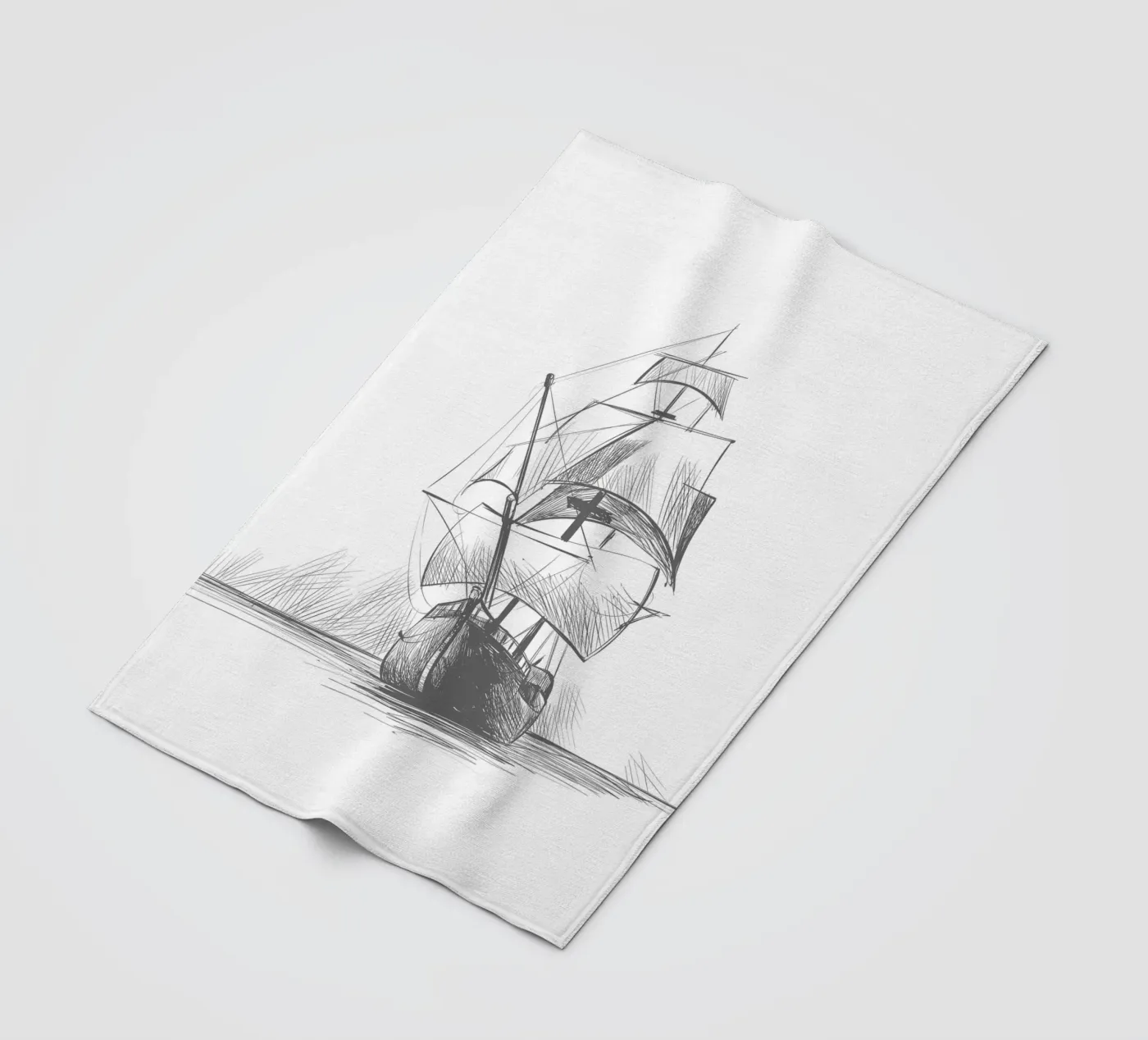 Sailing ship fleecedeken van Urban Art Draw