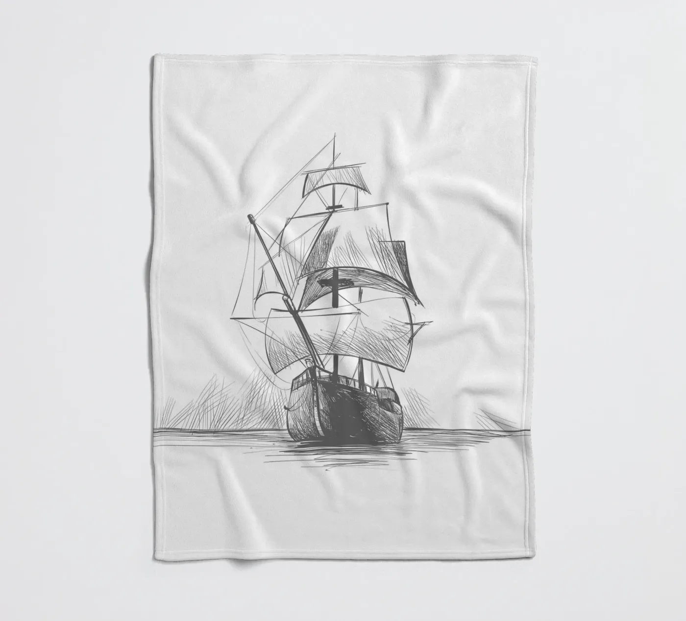 Sailing ship fleecedeken van Urban Art Draw
