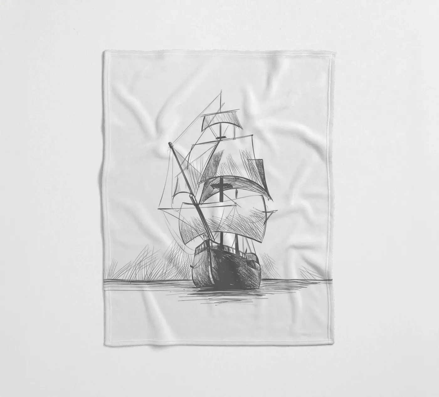 Sailing ship fleecedeken van Urban Art Draw
