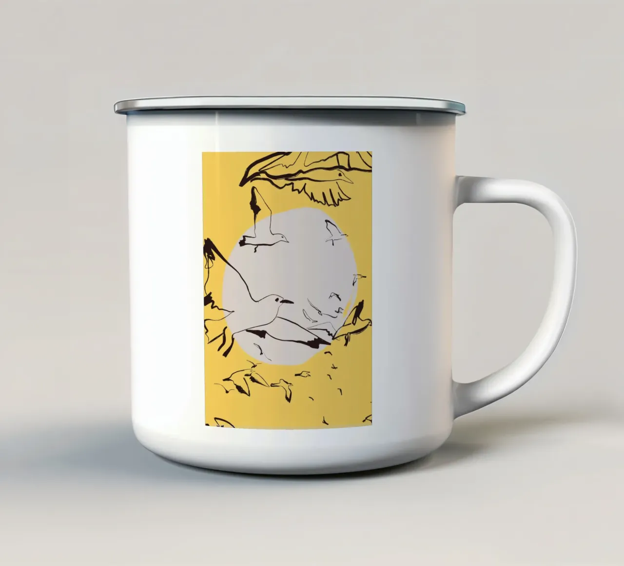 Uccelli tazza in smalto da Urban Art Draw