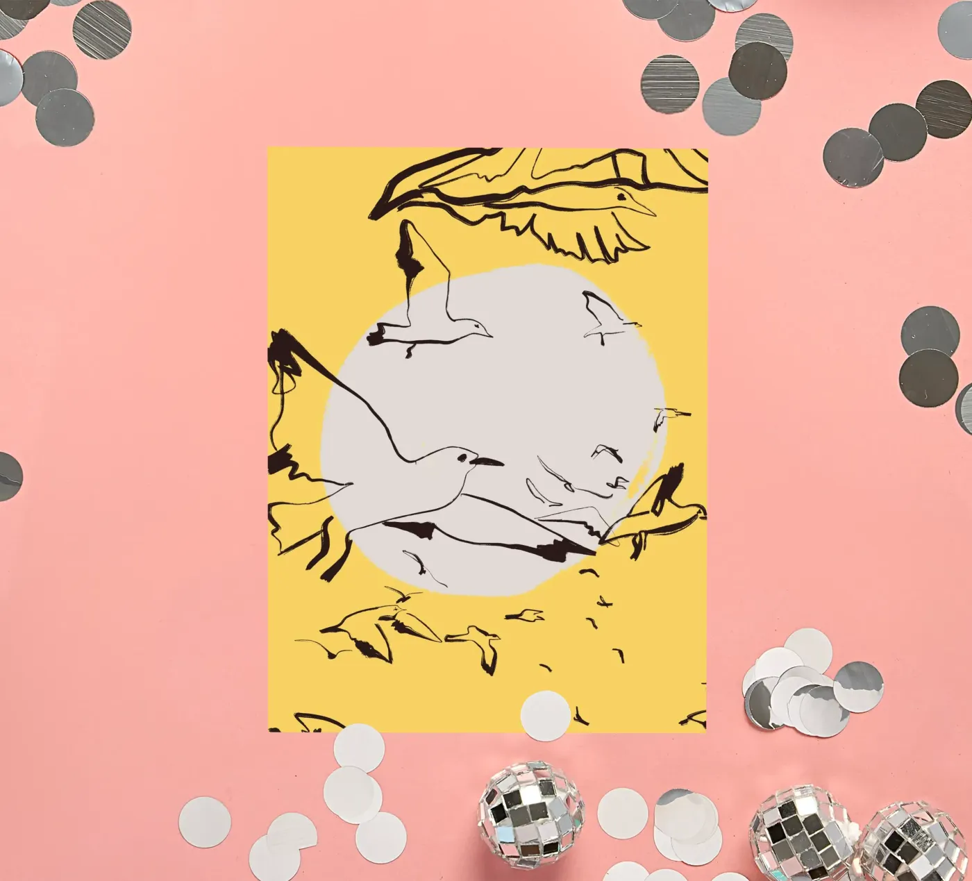 Vogels sticker van Urban Art Draw