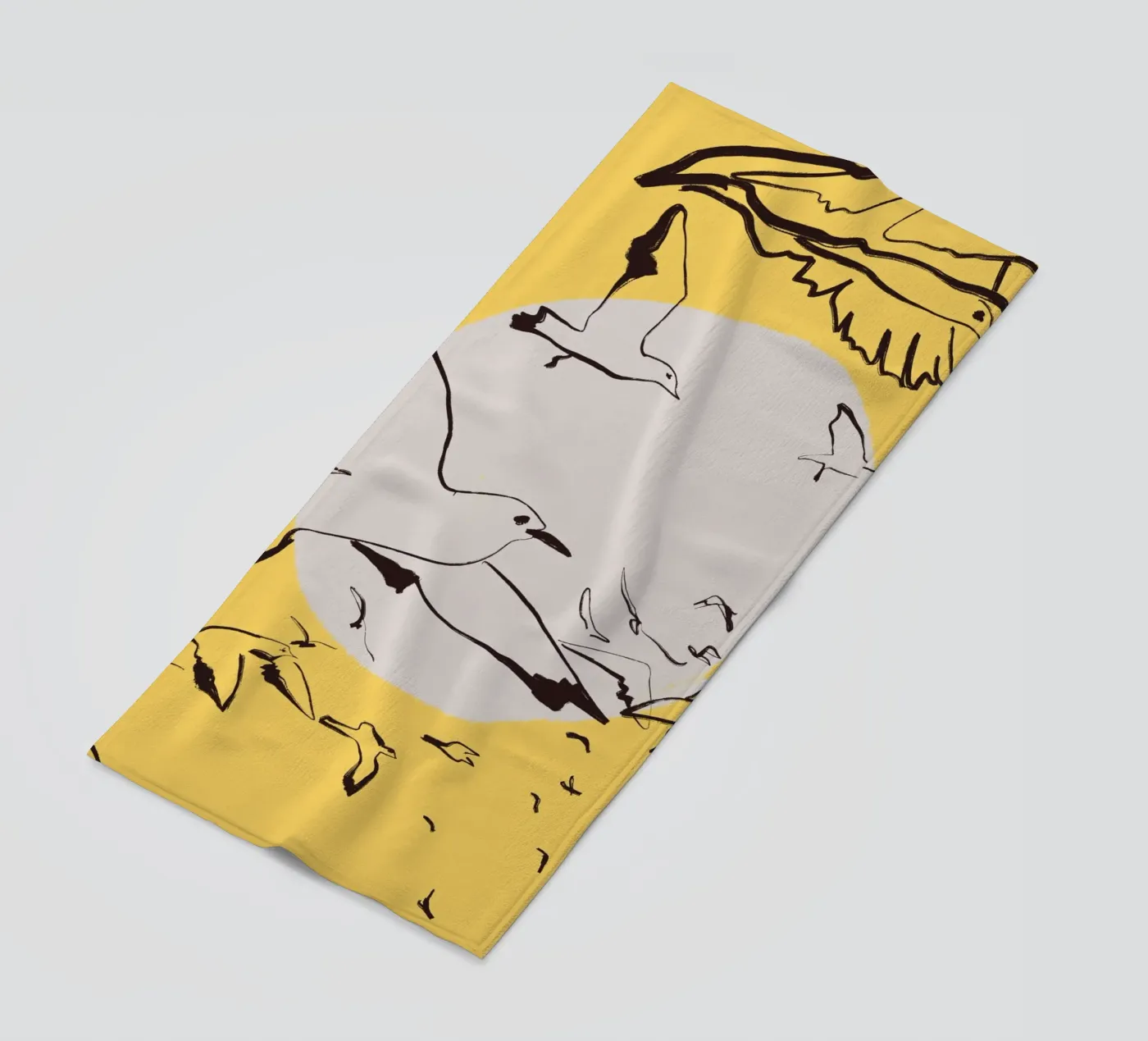 Birds beach towel by Urban Art Draw