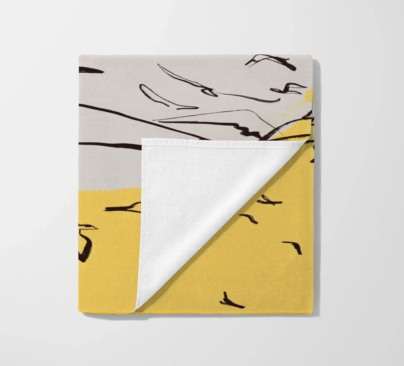 Birds beach towel by Urban Art Draw
