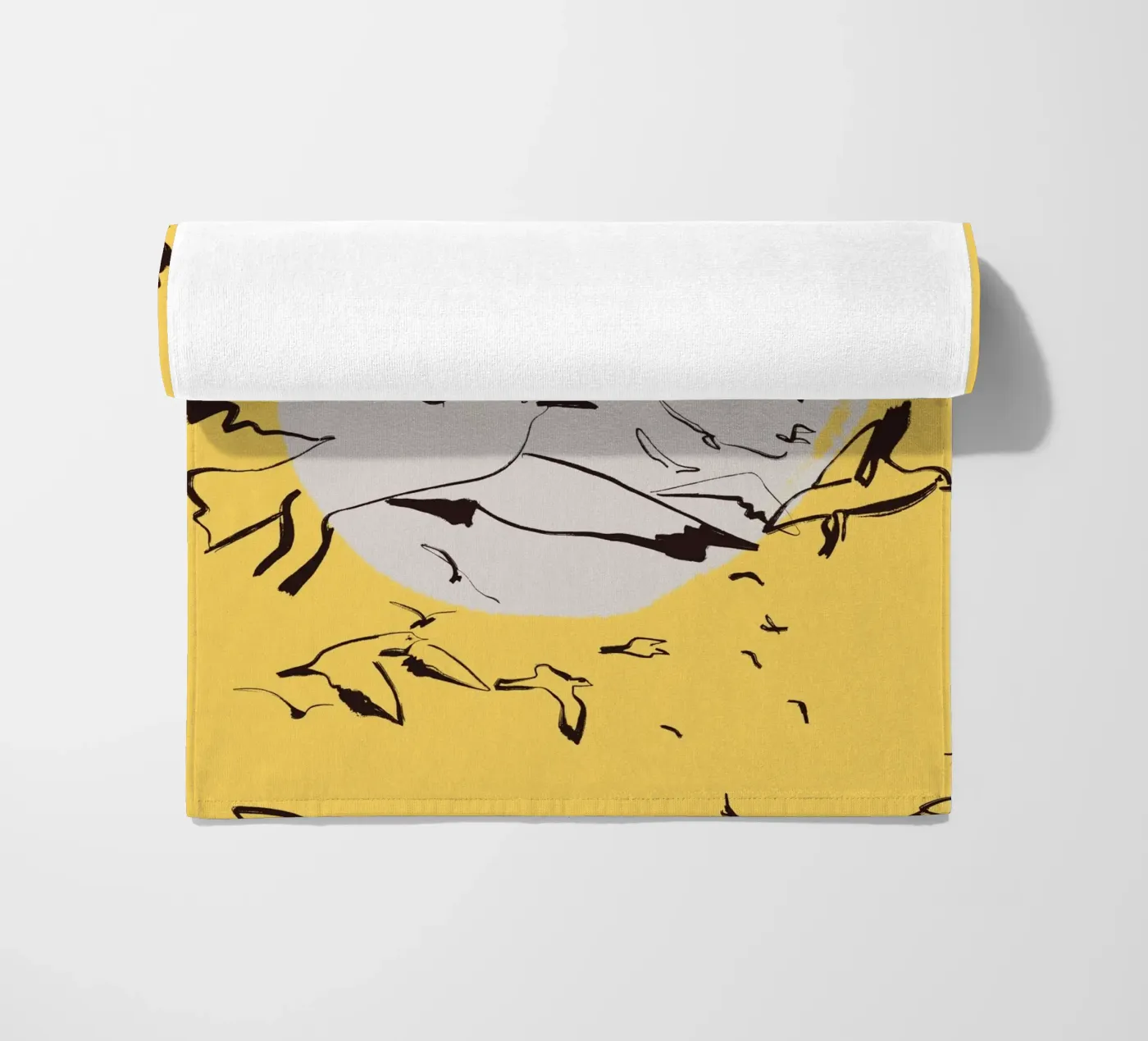 Birds beach towel by Urban Art Draw