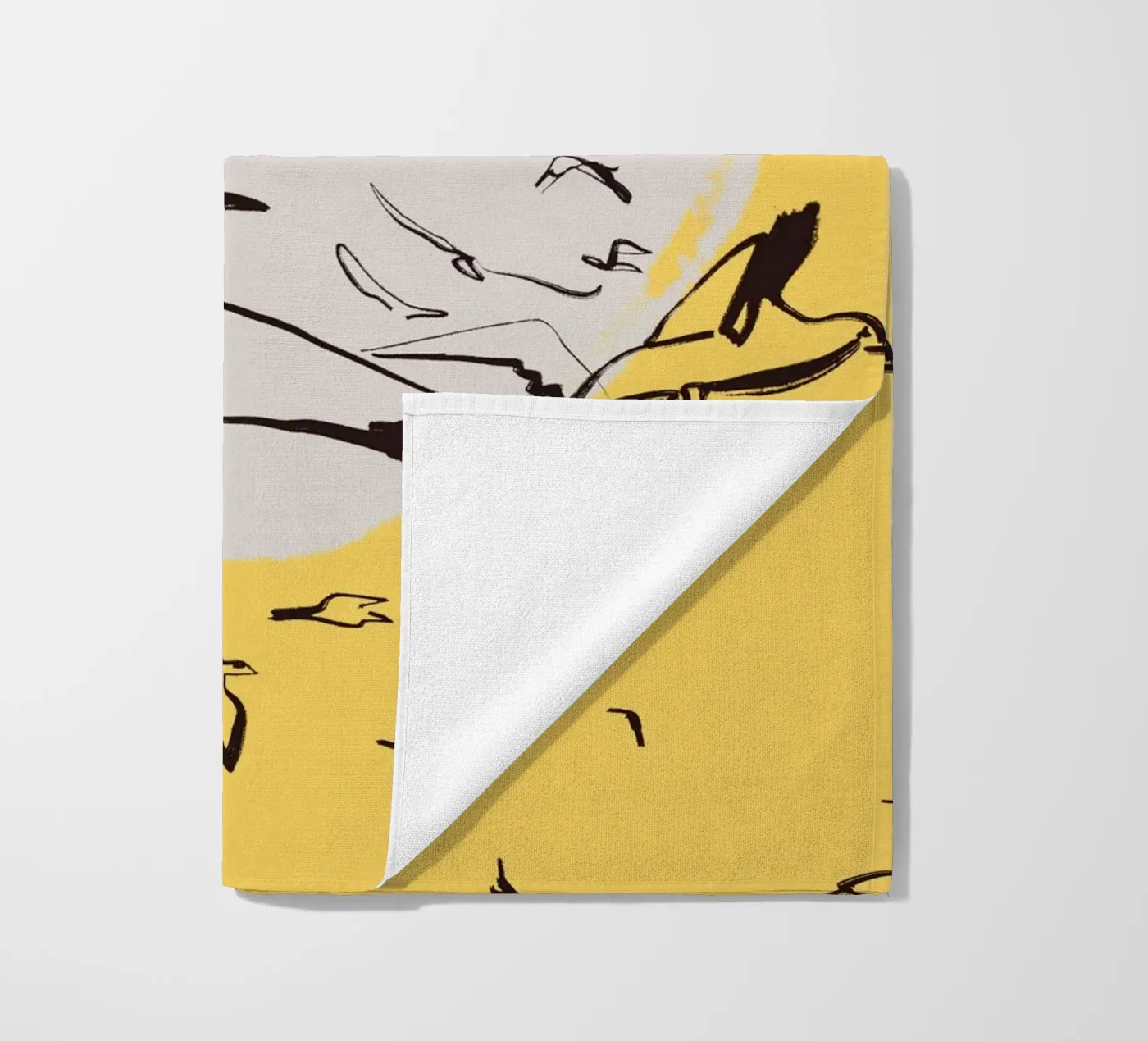 Birds beach towel by Urban Art Draw