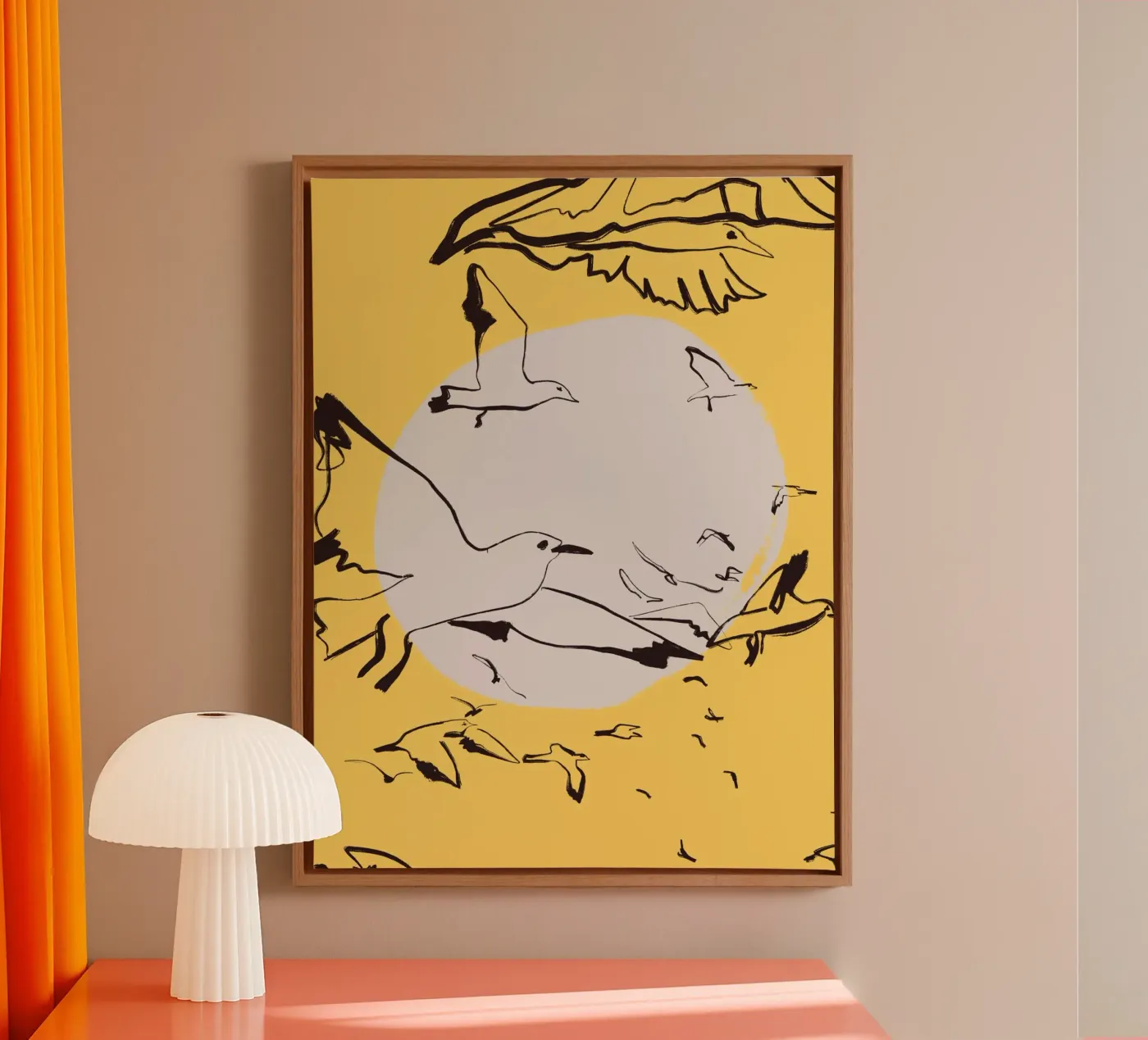 Vogels canvas van Urban Art Draw