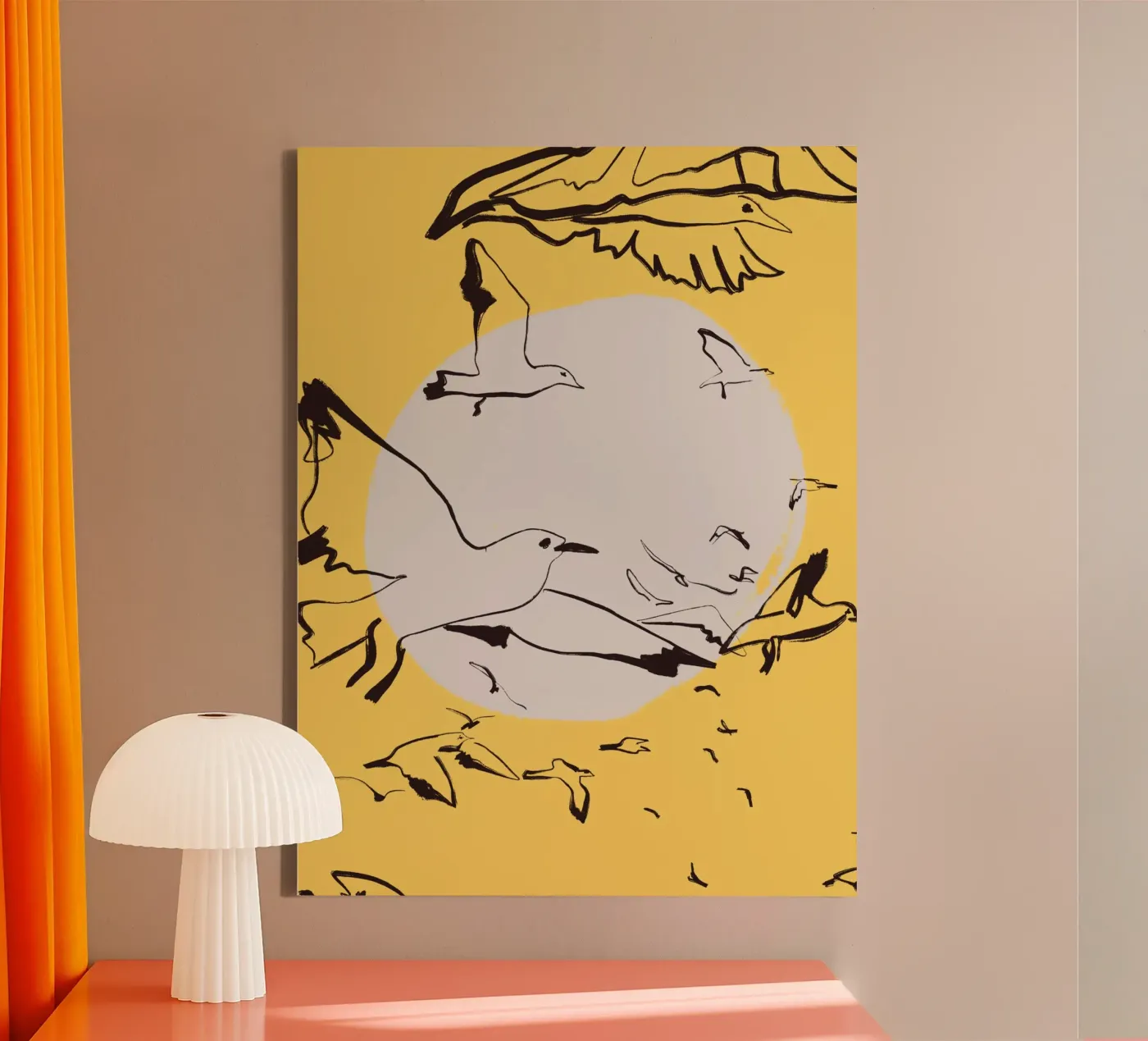 Vogels canvas van Urban Art Draw