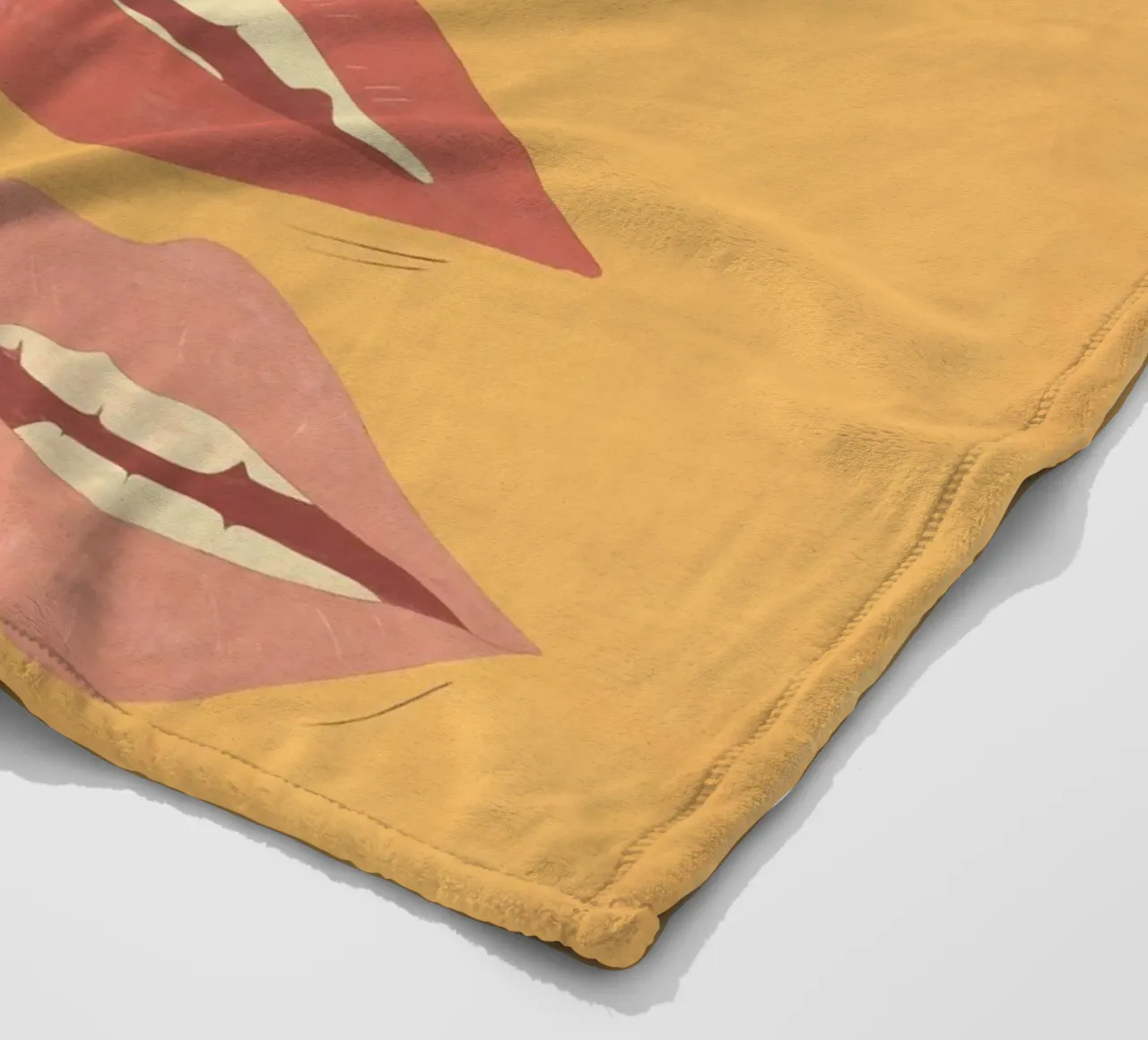 Playful Lips fleece blanket by ThingDesign