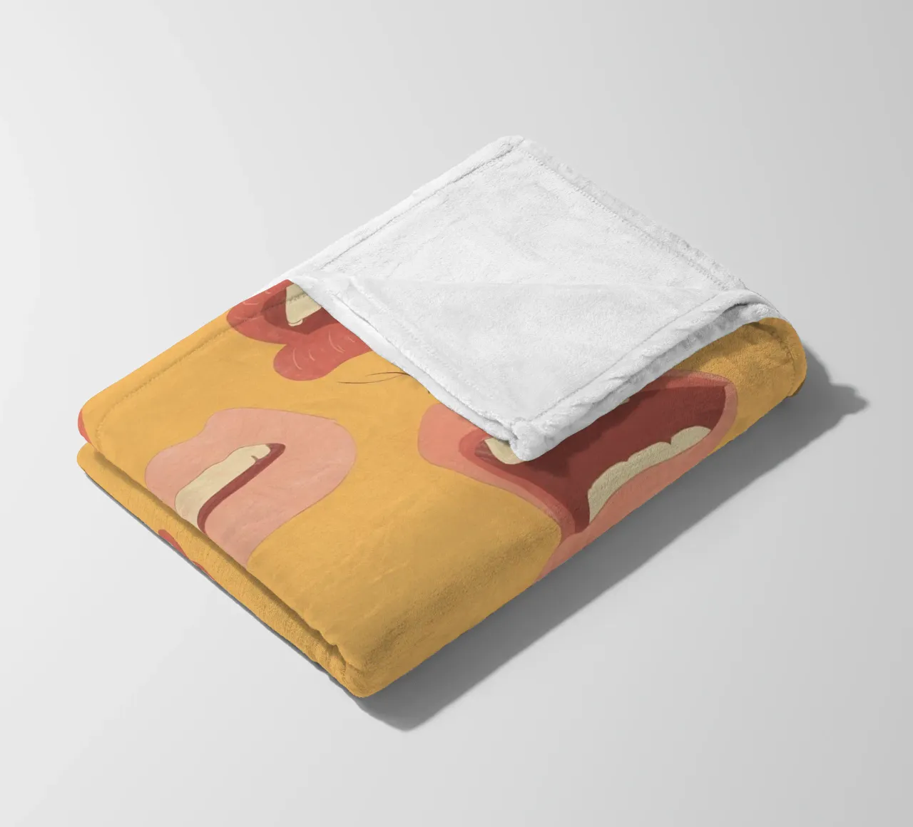 Playful Lips fleece blanket by ThingDesign