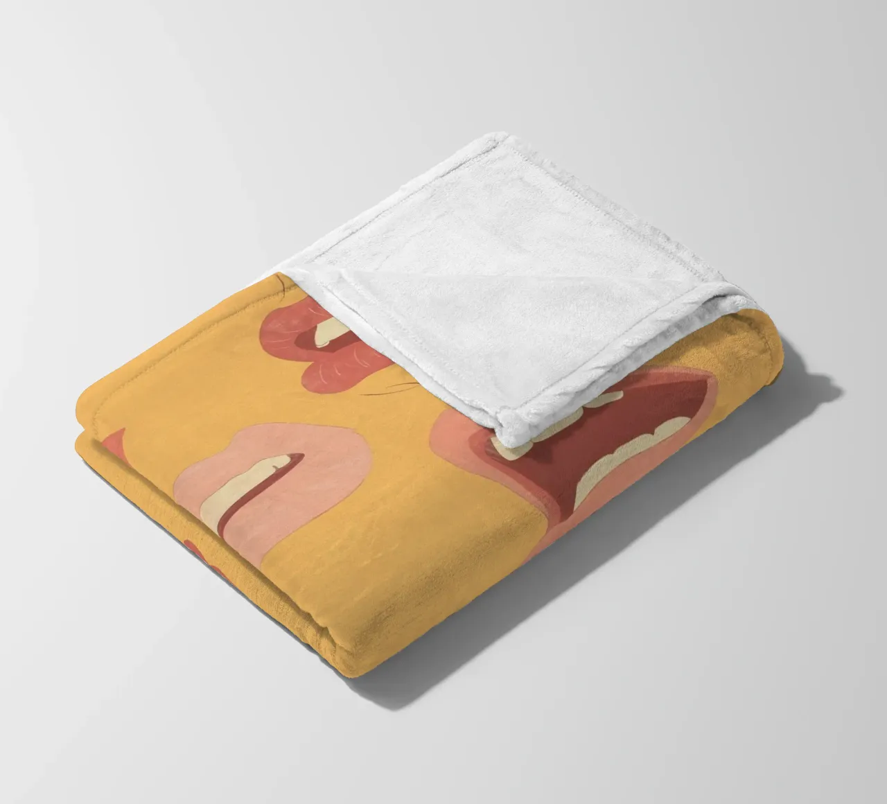 Playful Lips fleece blanket by ThingDesign