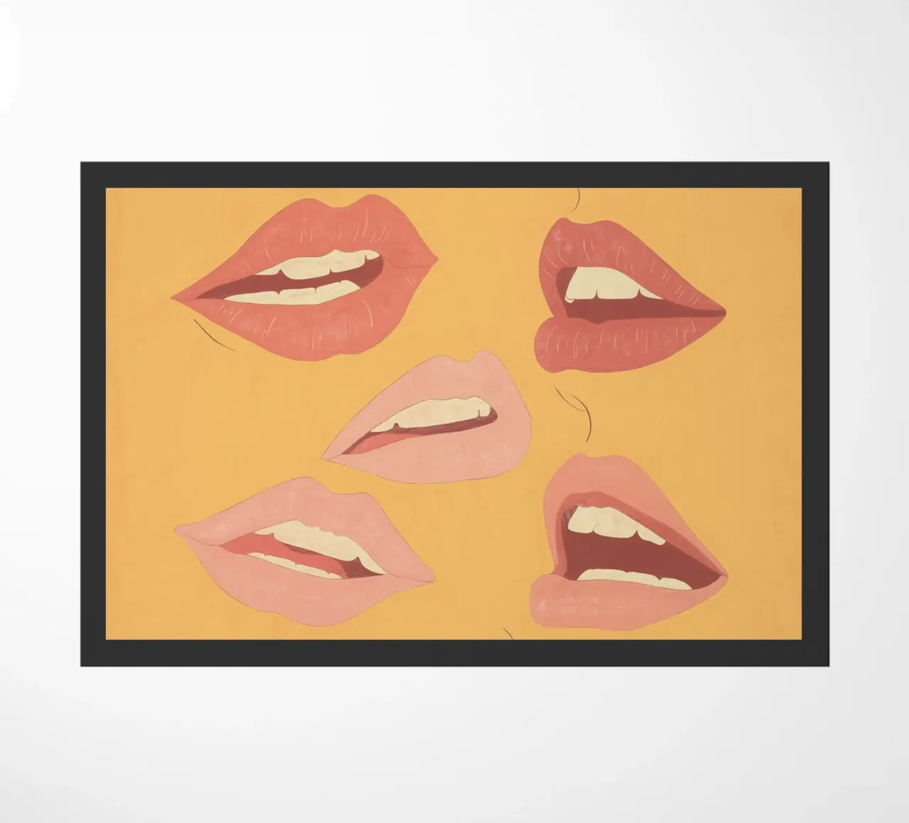 Speelse lippen deurmat van ThingDesign