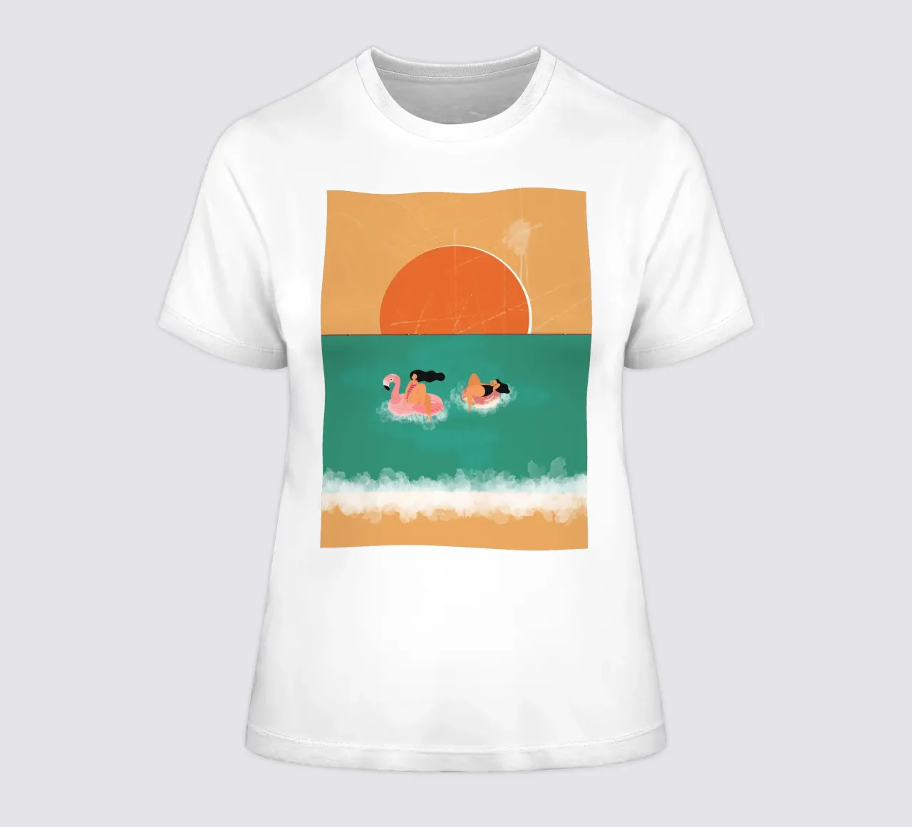 Floating in Paradise women's fitted t-shirt by Urban Art Draw