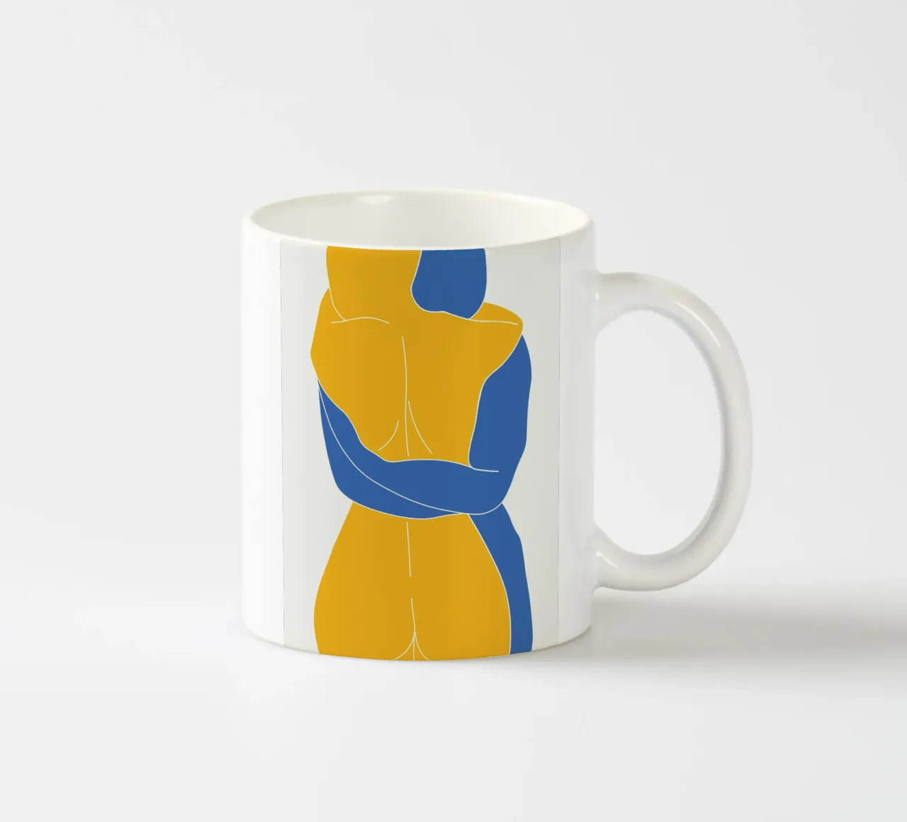 Abbraccio di colori tazza in ceramica da Urban Art Draw