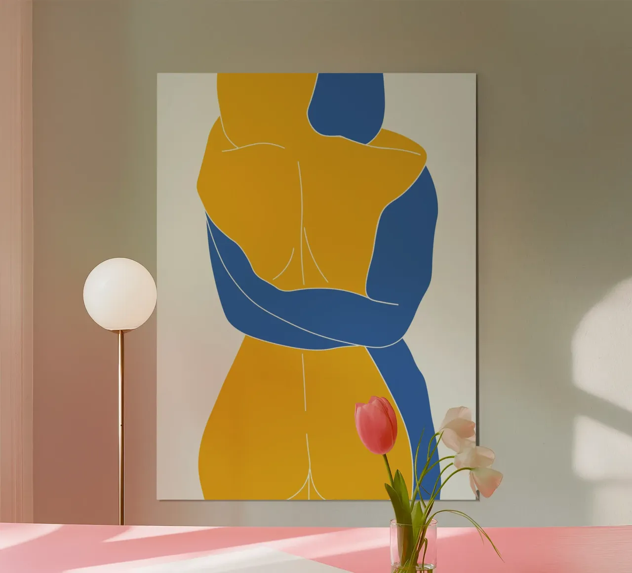 Abbraccio di colori poster con telaio in plastica da Urban Art Draw