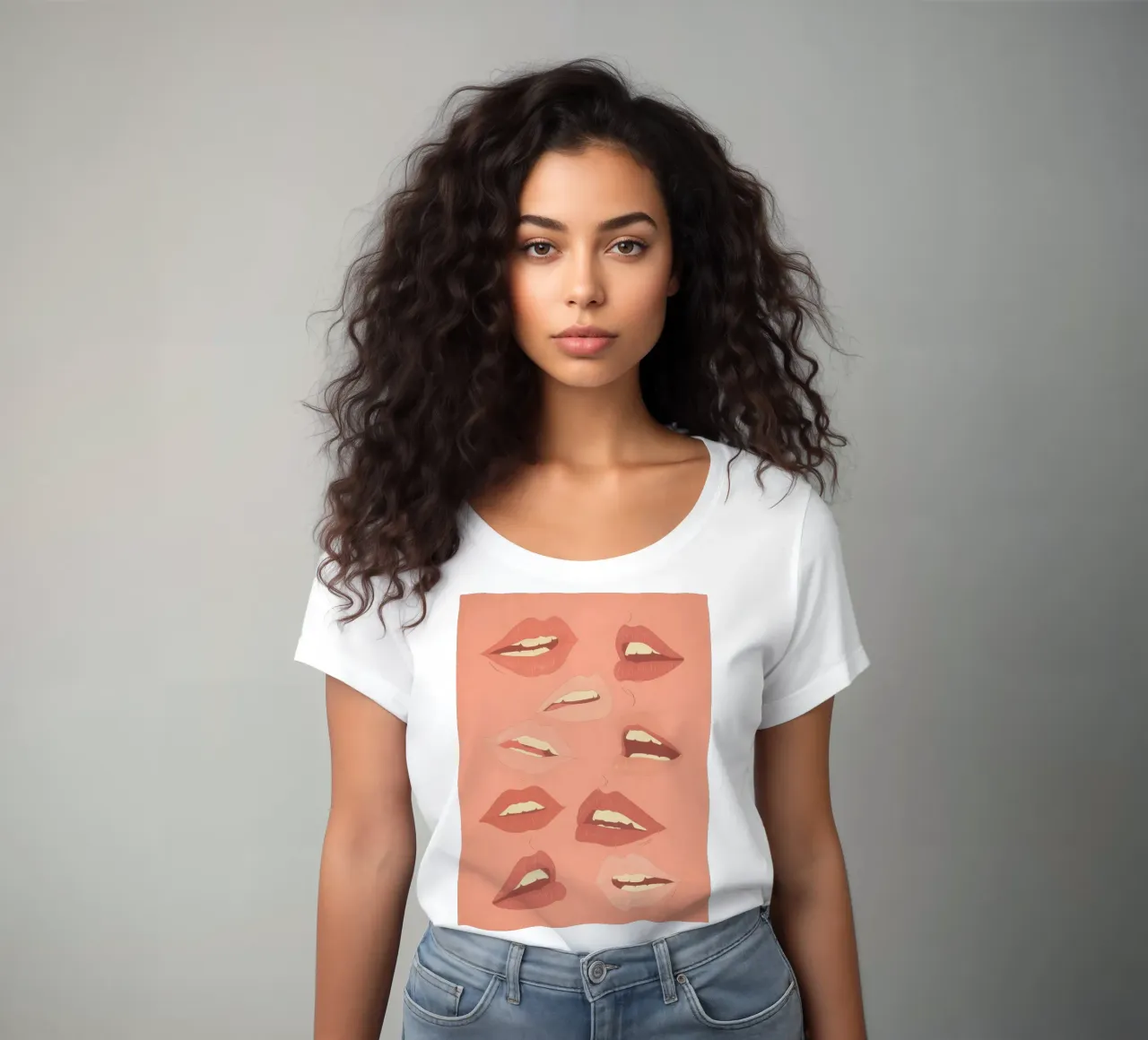 Verspielte Lippen Frauen T-Shirt von ThingDesign