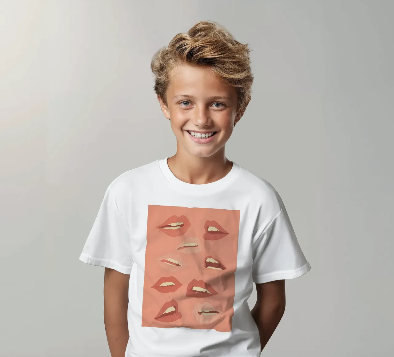 Playful Lips kids t-shirt by ThingDesign