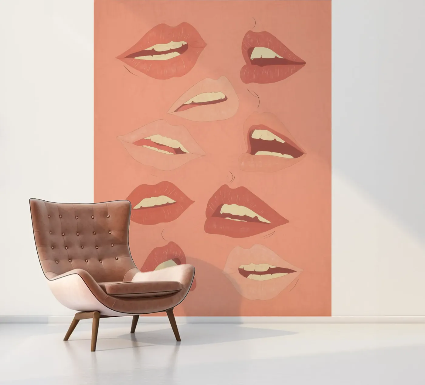 Speelse lippen fotobehang van ThingDesign