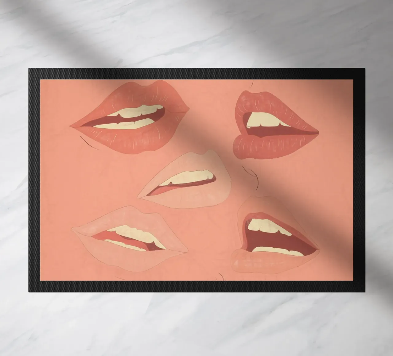 Speelse lippen deurmat van ThingDesign