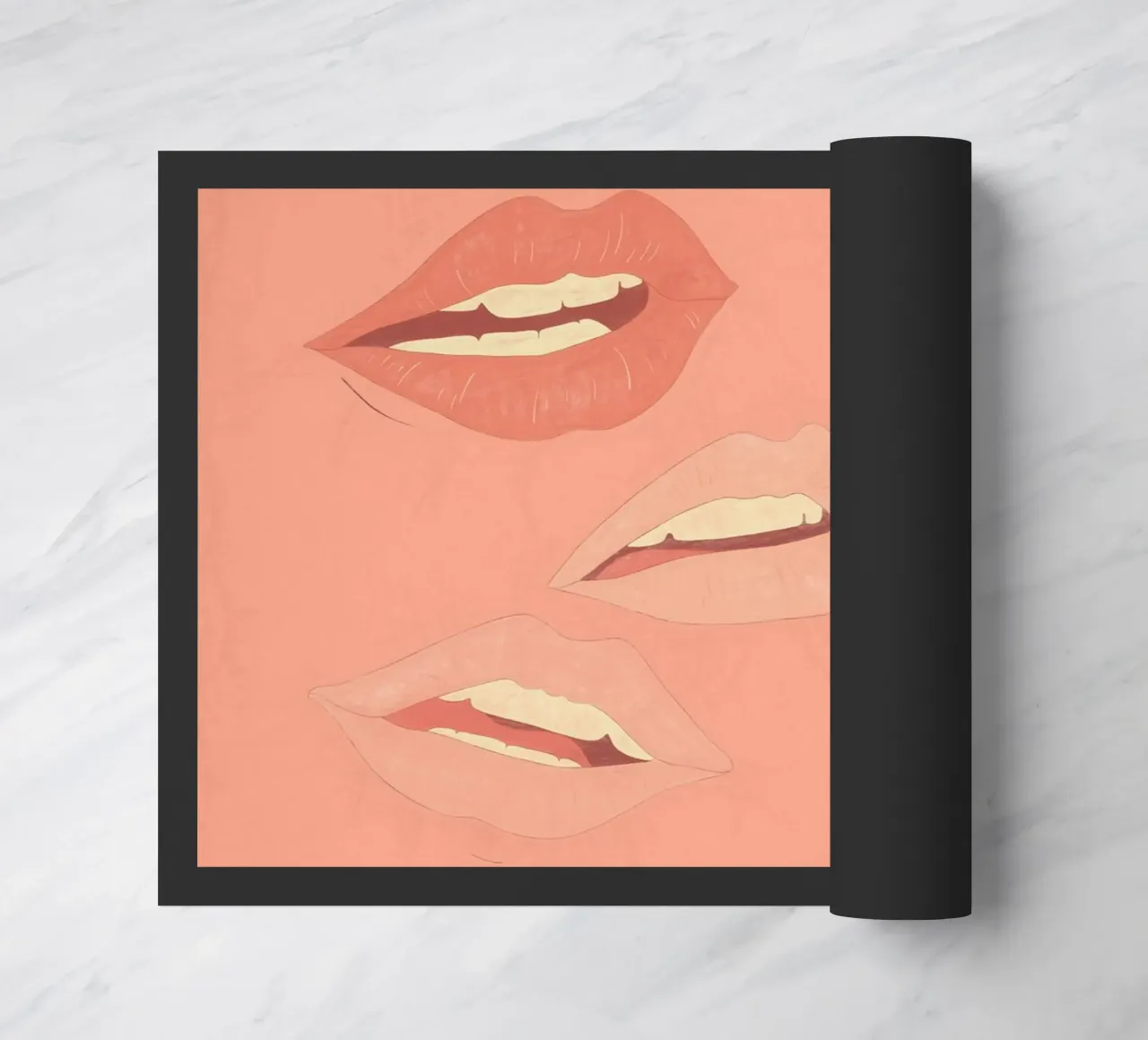 Speelse lippen deurmat van ThingDesign