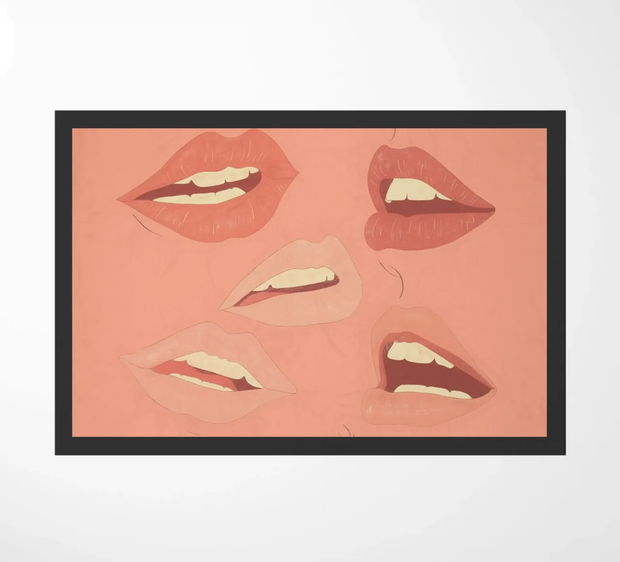 Speelse lippen deurmat van ThingDesign