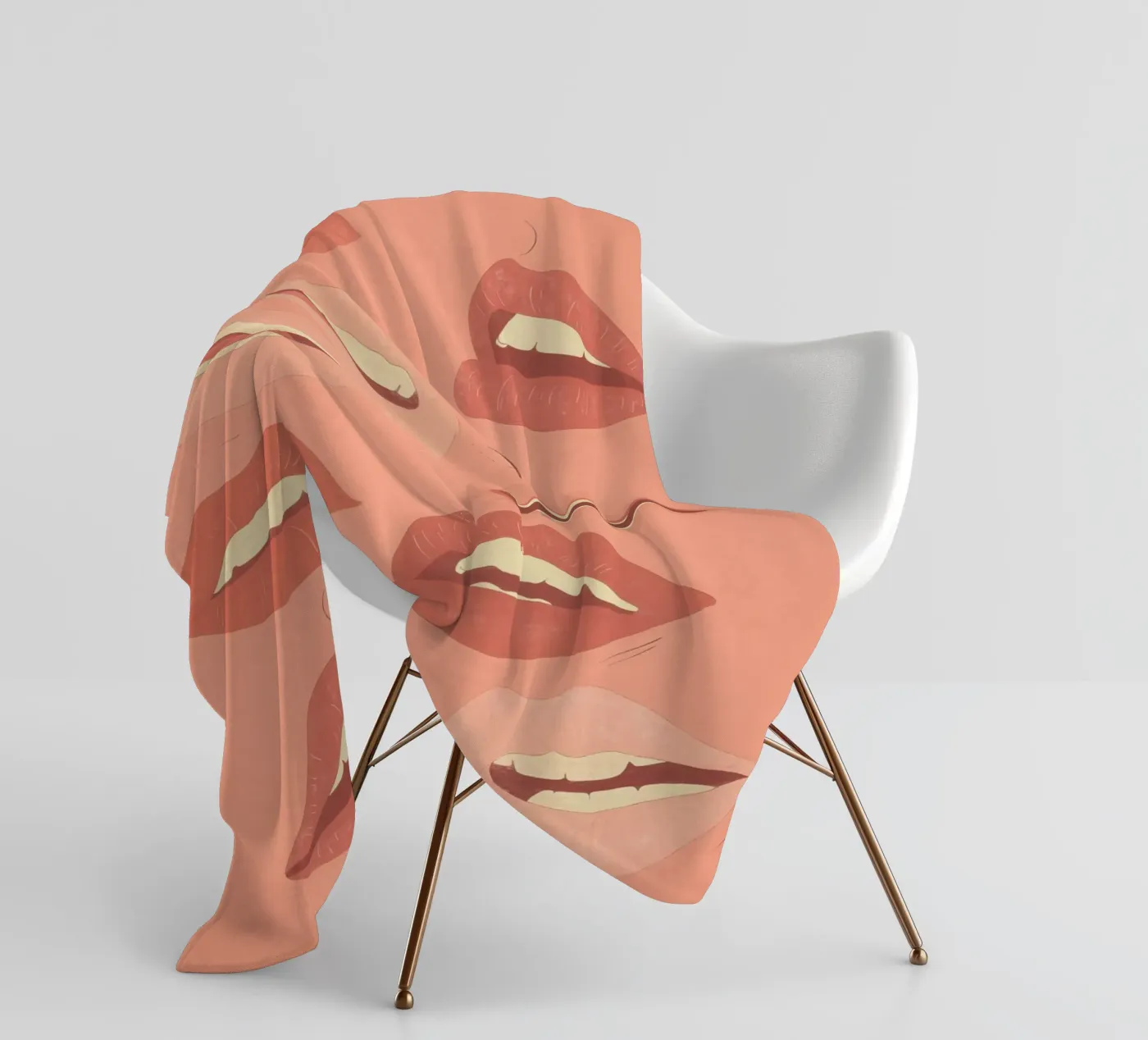 Speelse lippen fleecedeken van ThingDesign
