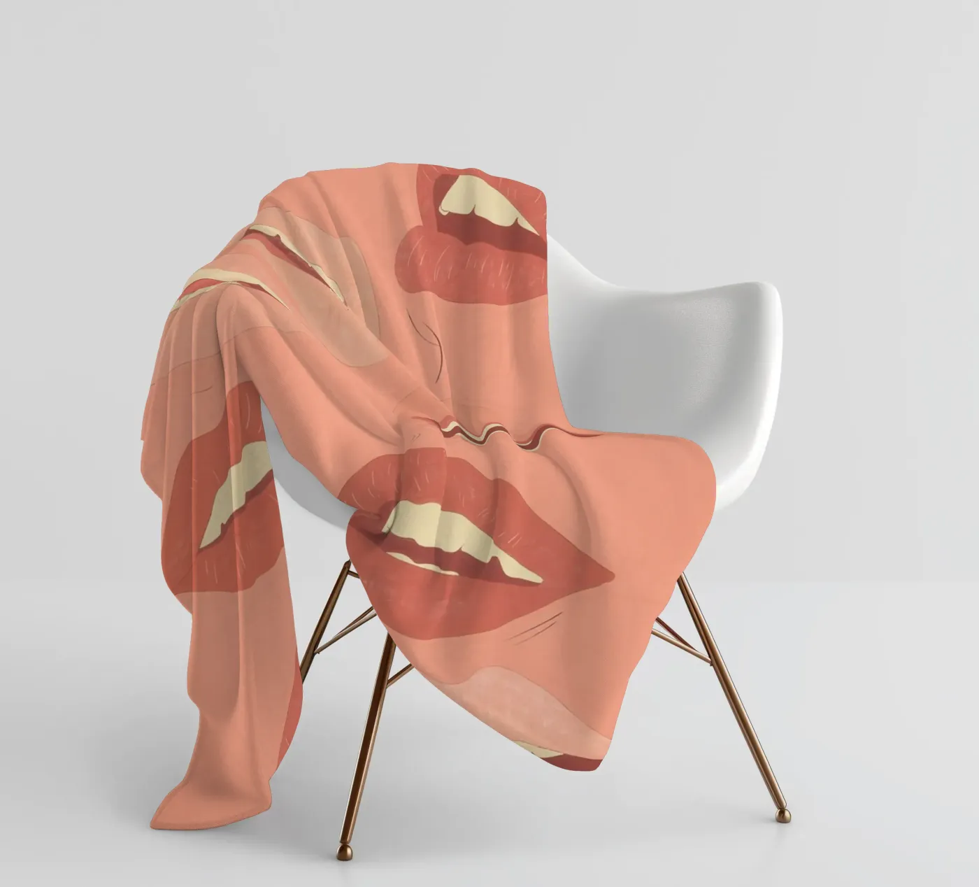Speelse lippen fleecedeken van ThingDesign