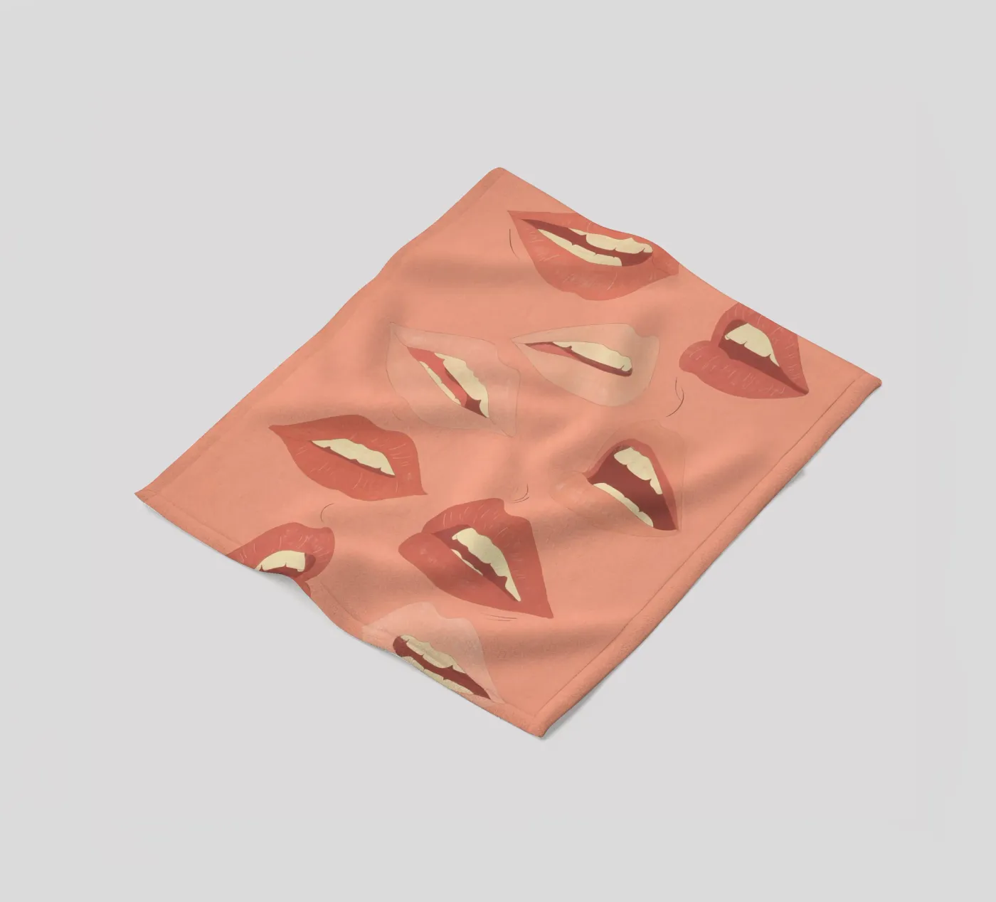 Speelse lippen fleecedeken van ThingDesign