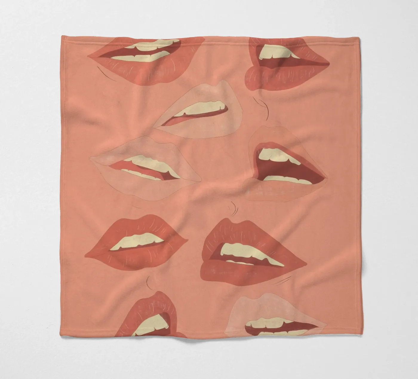 Speelse lippen fleecedeken van ThingDesign