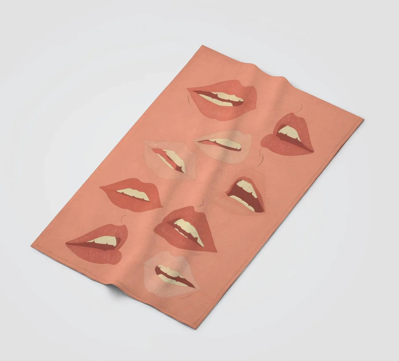 Speelse lippen fleecedeken van ThingDesign