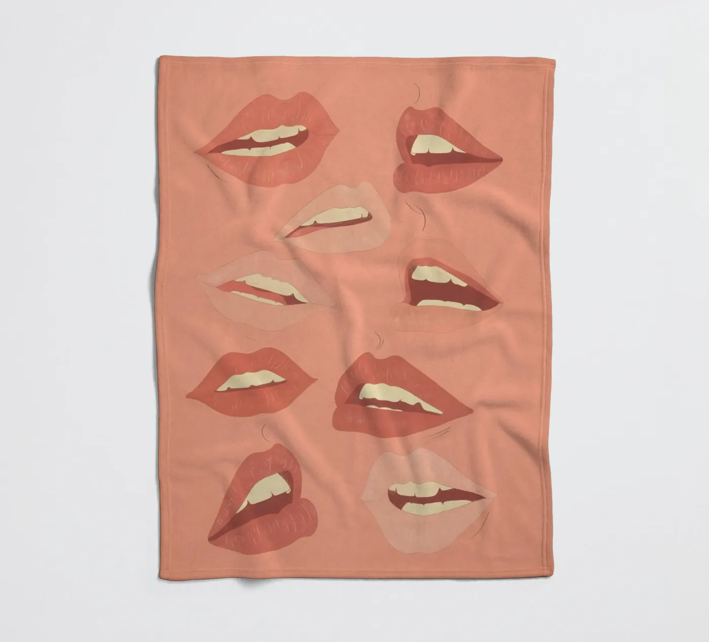 Speelse lippen fleecedeken van ThingDesign