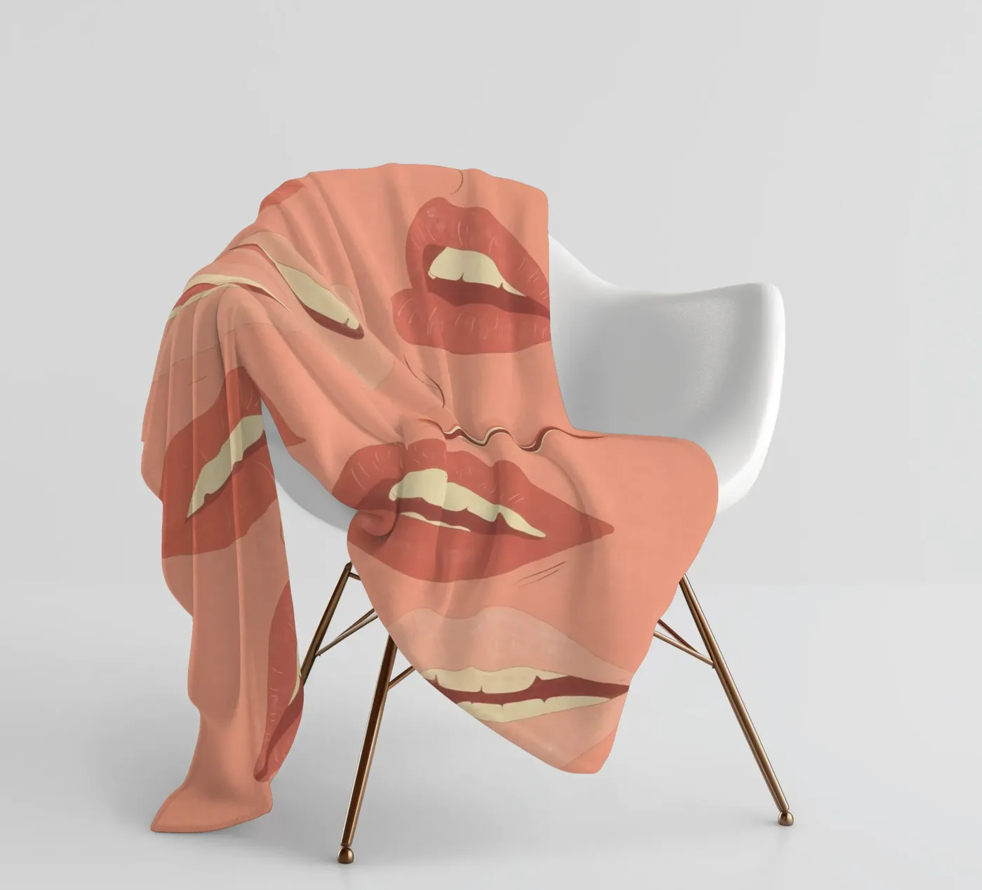 Speelse lippen fleecedeken van ThingDesign