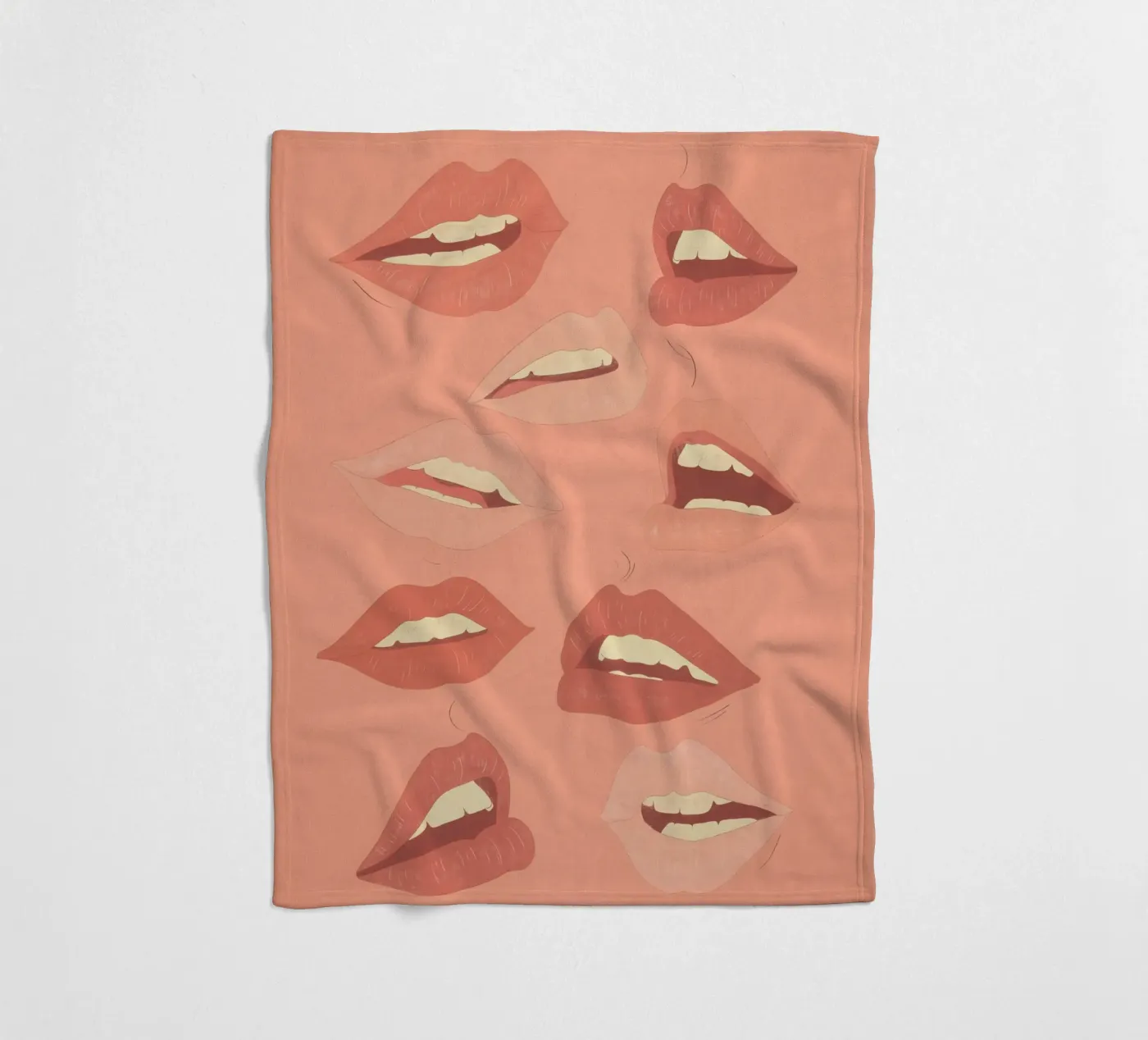 Speelse lippen fleecedeken van ThingDesign