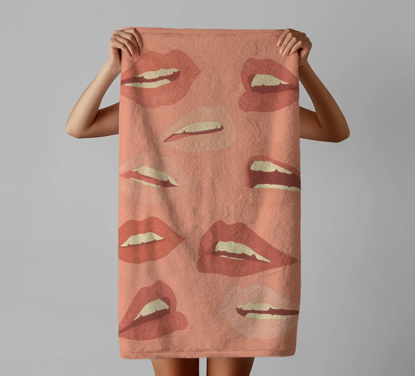 Speelse lippen badhanddoek van ThingDesign