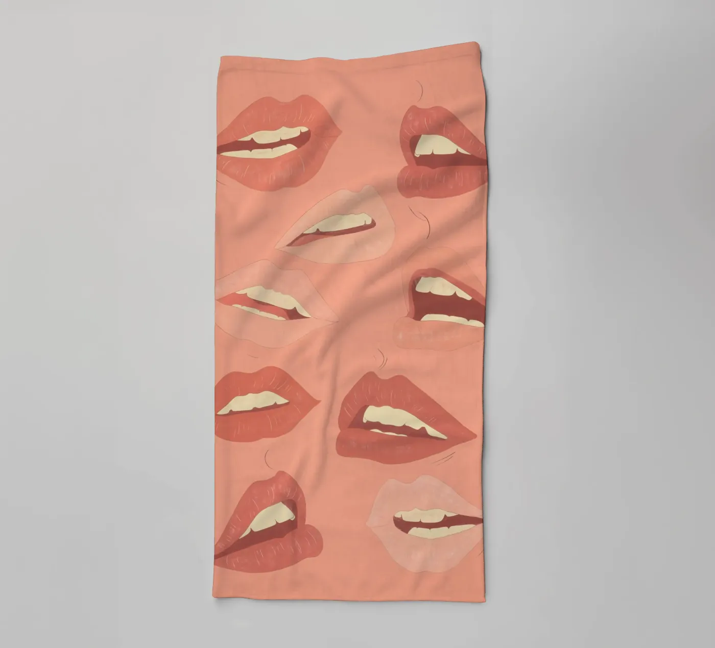 Speelse lippen badhanddoek van ThingDesign
