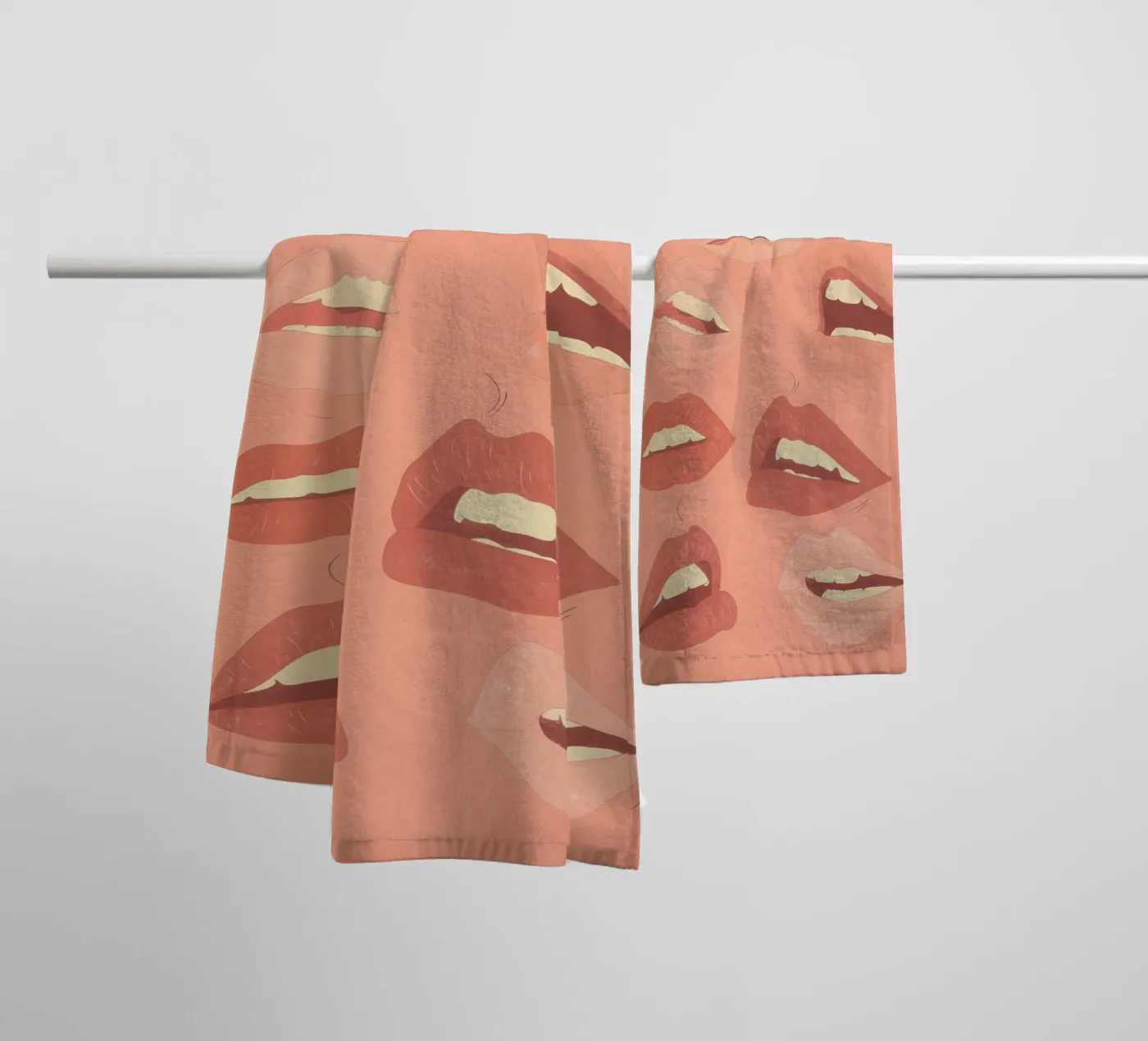 Speelse lippen badhanddoek van ThingDesign