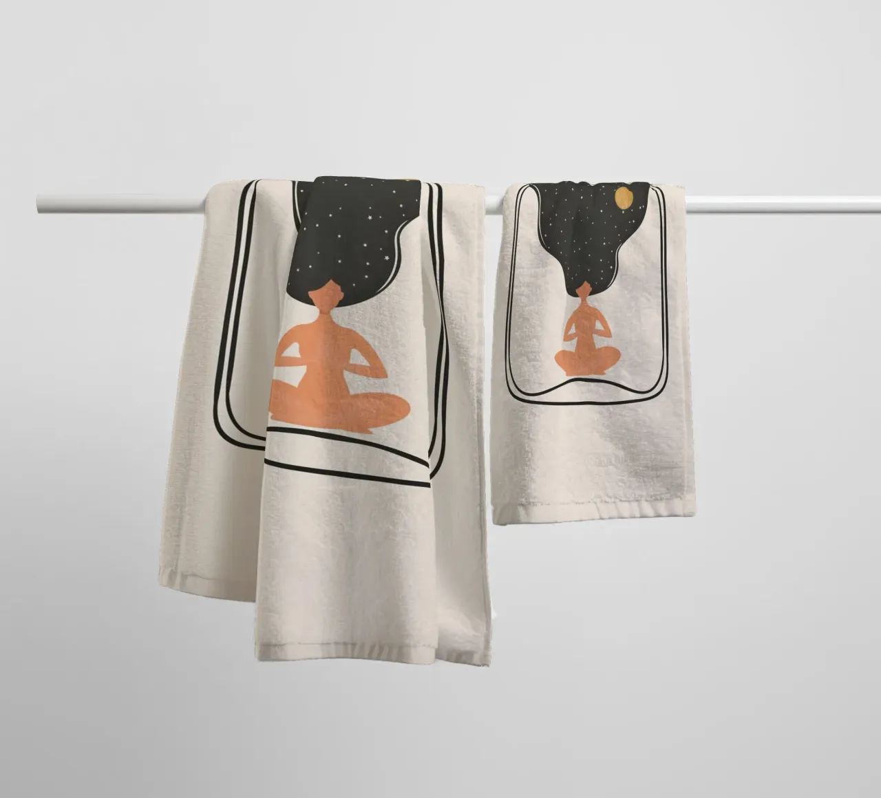 Cosmic Meditation towel by Urban Art Draw