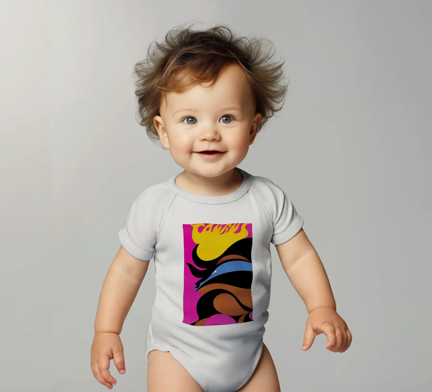 Taurus short-sleeve baby romper by Simboli Design
