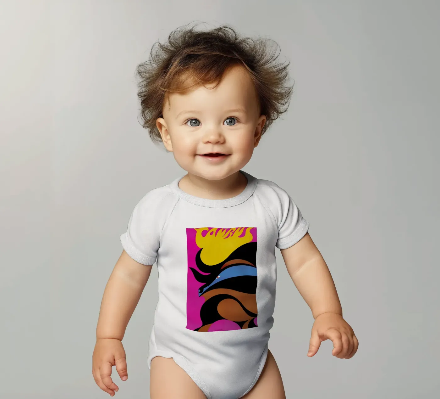 Taurus short-sleeve baby romper by Simboli Design