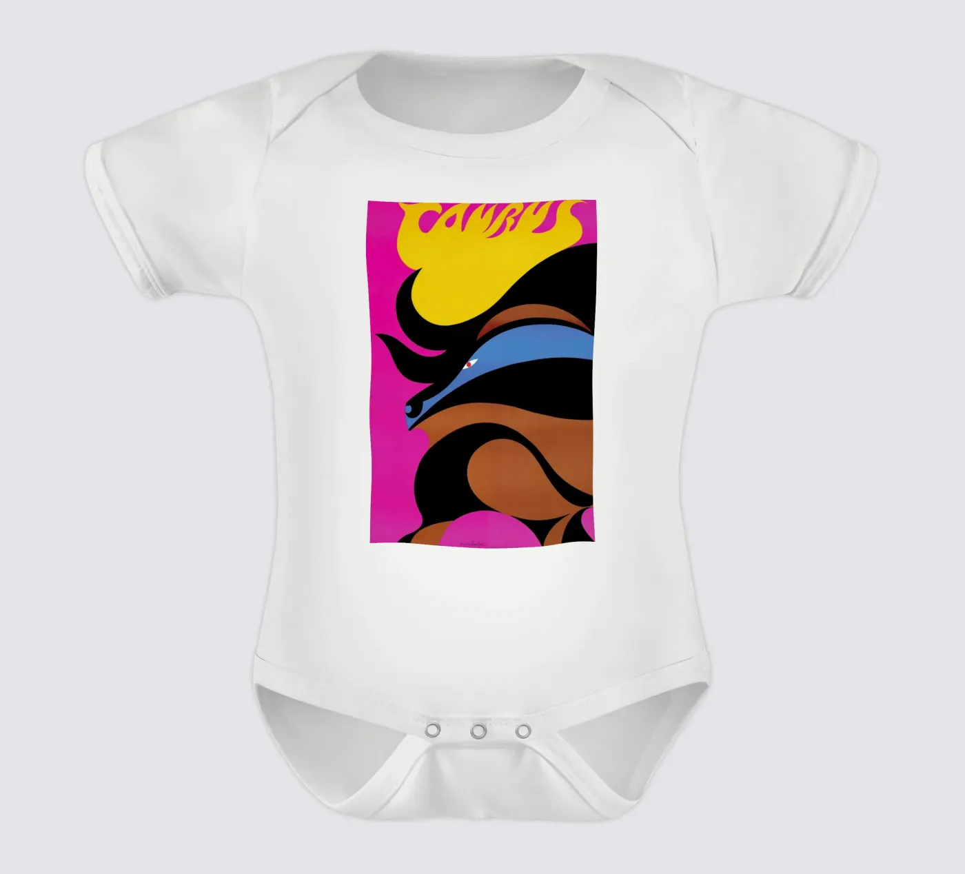 Taurus short-sleeve baby romper by Simboli Design